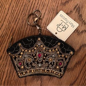 Mary Frances “Reign Maker” Royal Crown Beaded Card & Coin Purse Key Chain NWT